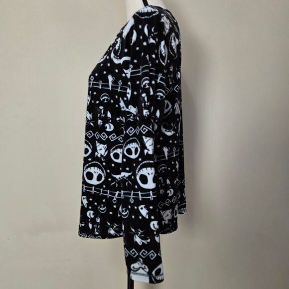 Disney Nightmare Before Christmas Skellington Women's L (12/14) Fleece PJ Set - Picture 4 of 16